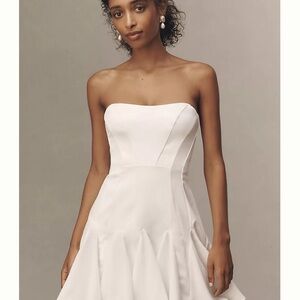 BHLDN Elegant Strapless White Dress